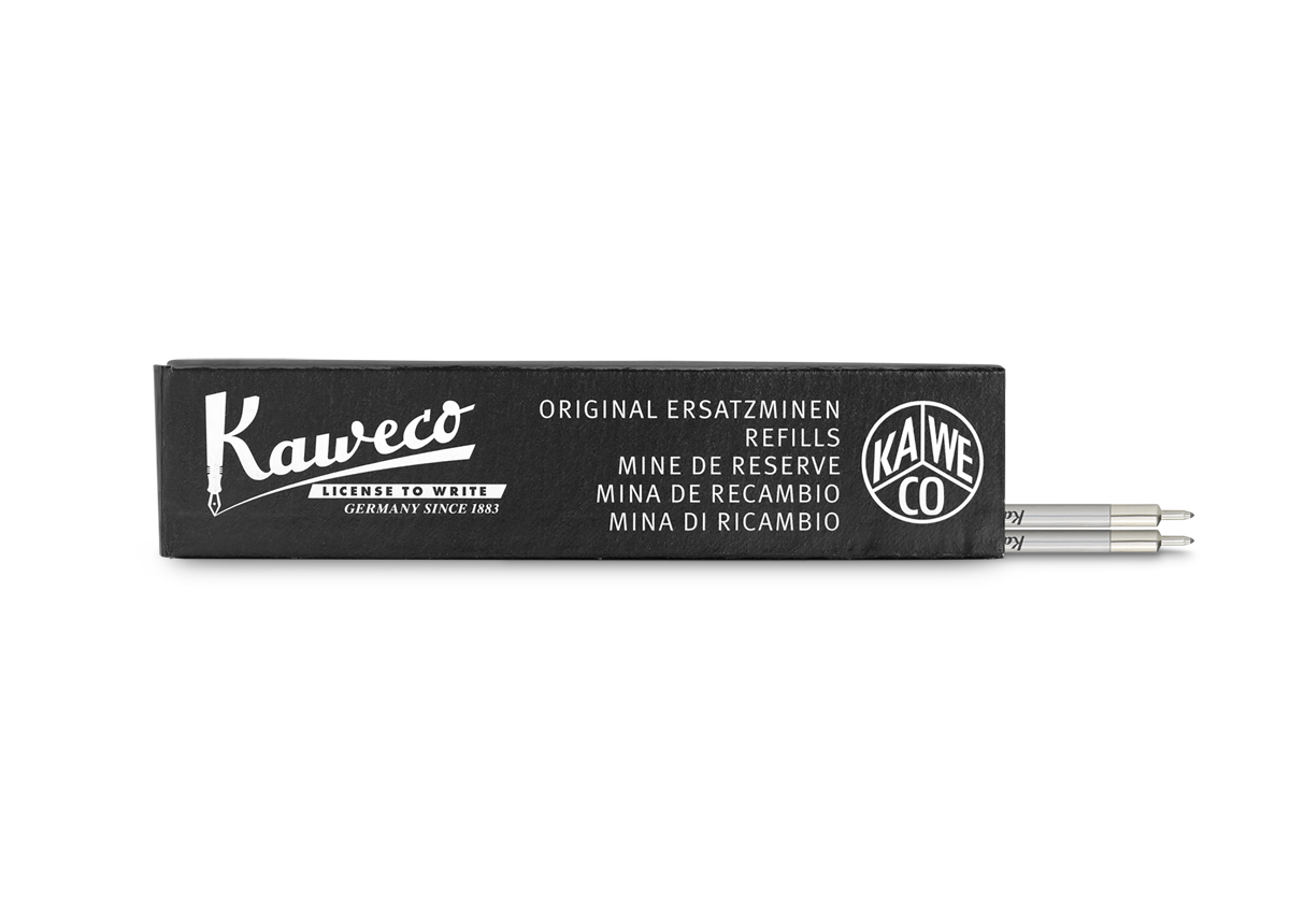 Набор стержней для шариковых ручек KAWECO D1 5 шт 0,5 мм, игольчатый, черный ручка роллер kaweco frosted sport 0 7 мм корпус розовая питайя