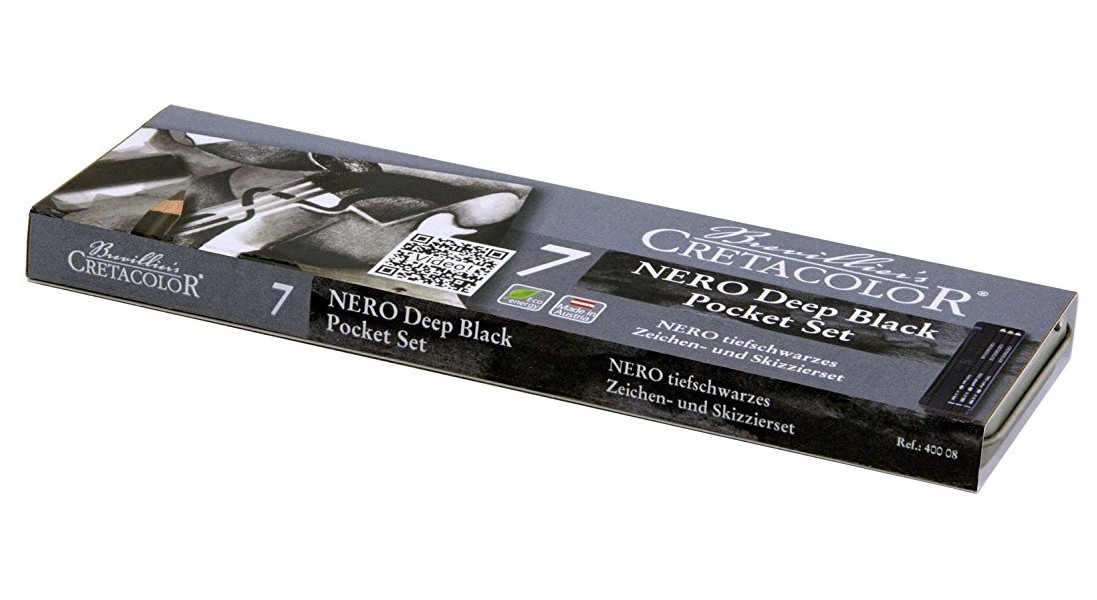 Набор художественный Cretacolor 7 предметов (3 карандаша Nero: сверхмягкий, средний и твердый; 3 бру
