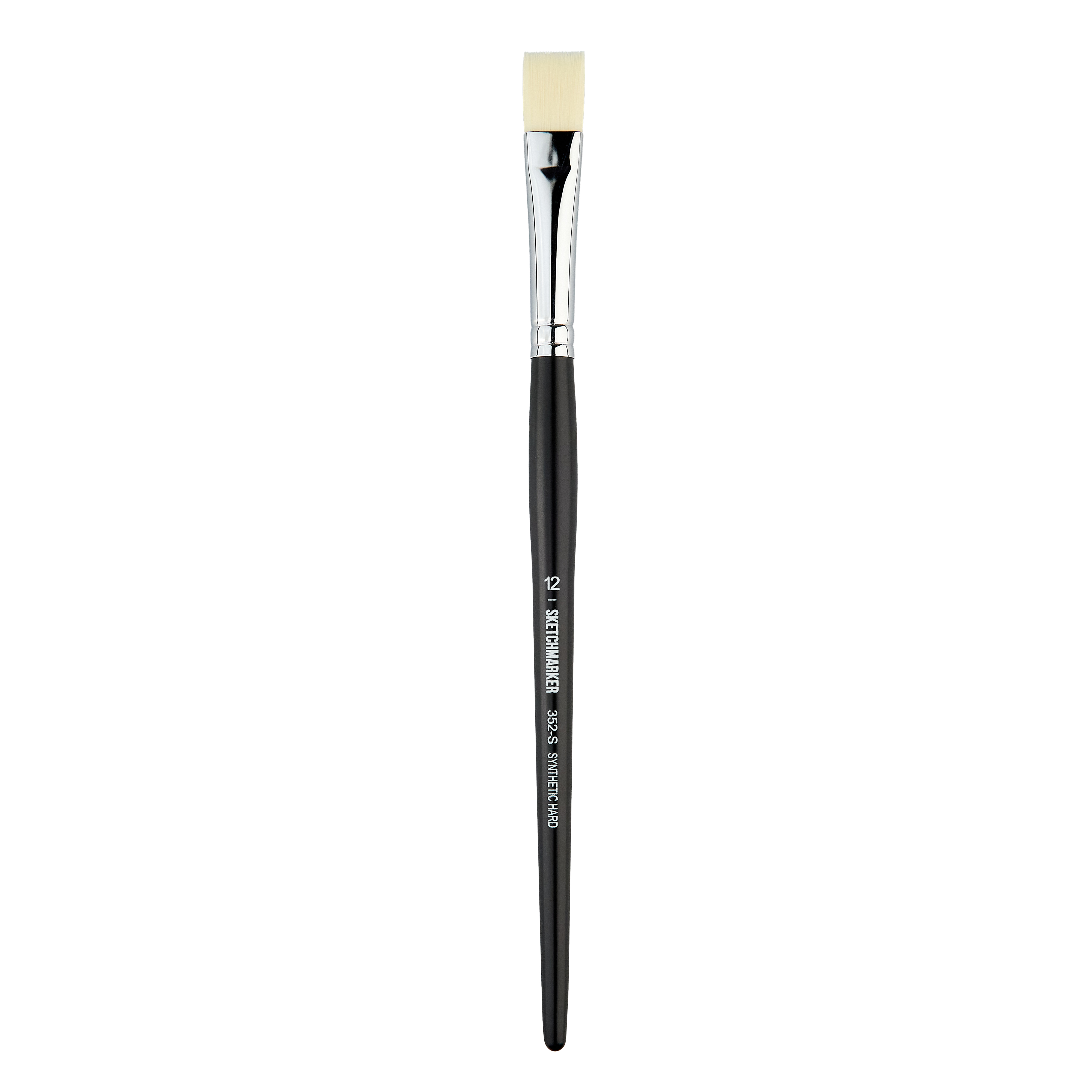 Кисть жесткая синтетика №12 плоская Sketchmarker "352" ручка короткая