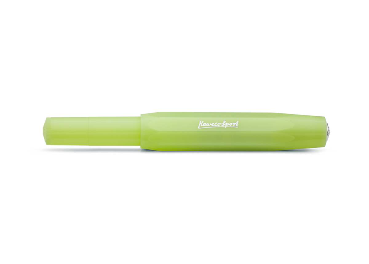 Ручка перьевая Kaweco CLASSIC FROSTED Sport EF 0,5 мм, чернила синие, корпус лайм KW10001887 - фото 2