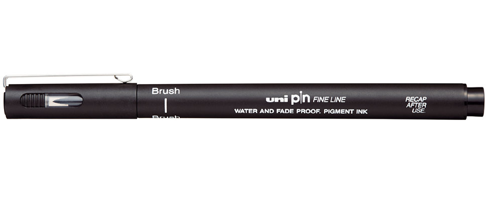 Линер UNI PINBR-200 (S) кисть, черный линер uni pin06 200 s 0 6 мм