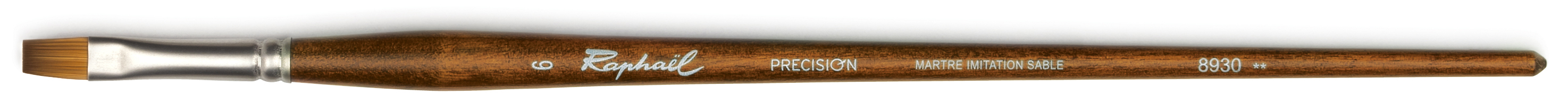 Кисть синтетика имитация соболь №6 плоская Sennelier "Precision" длинная ручка