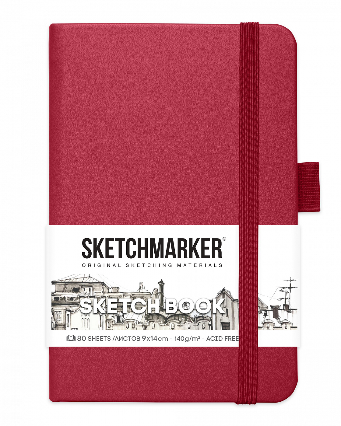 Блокнот для зарисовок Sketchmarker 9х14 см 80 л 140 г, твердая обложка Фуксия блокнот для зарисовок sketchmarker 13 21 cм 80 л 140 г обложка фуксия