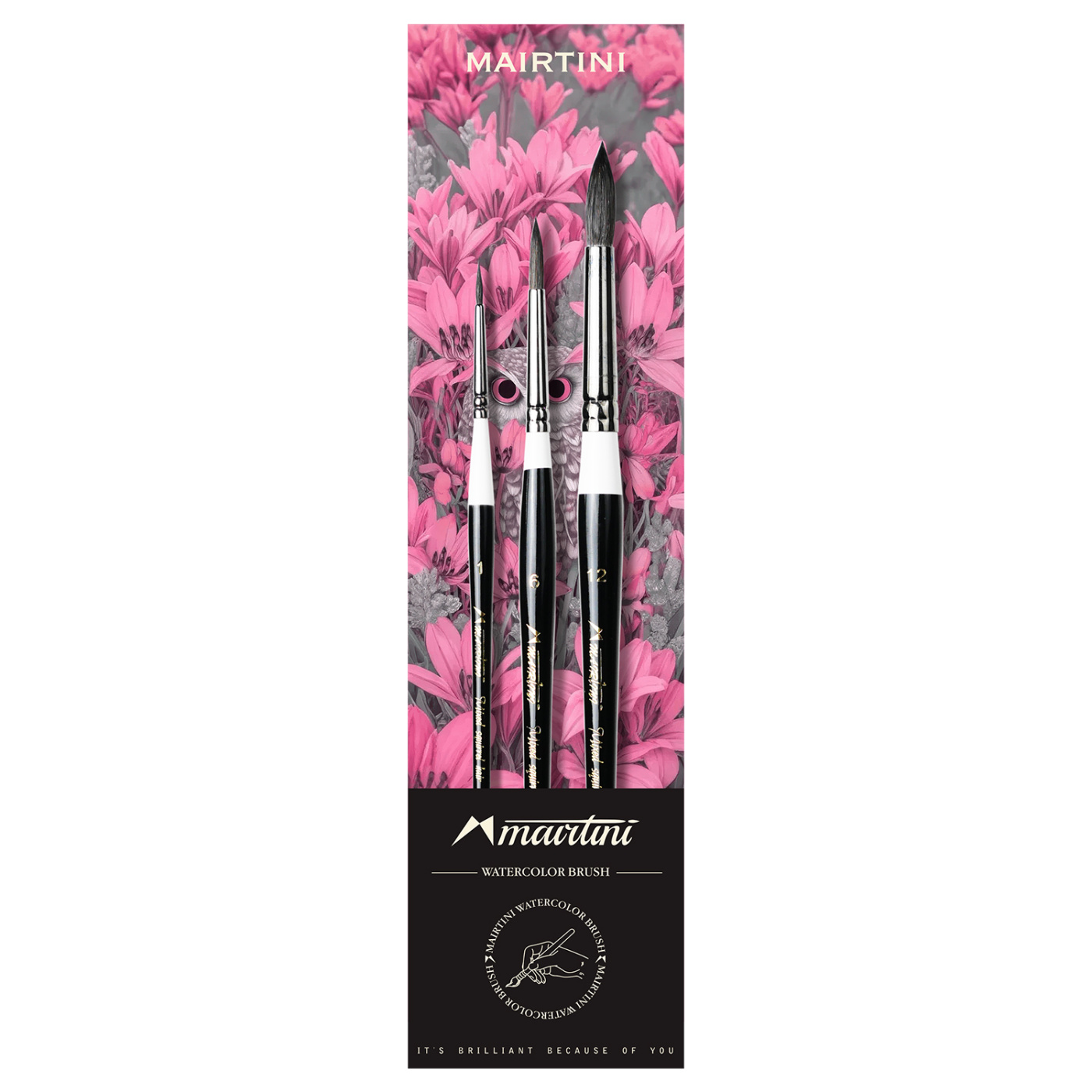 Набор кистей Martini Mixed Squirrel 3 шт A1 6 12 белка-микс 2320₽