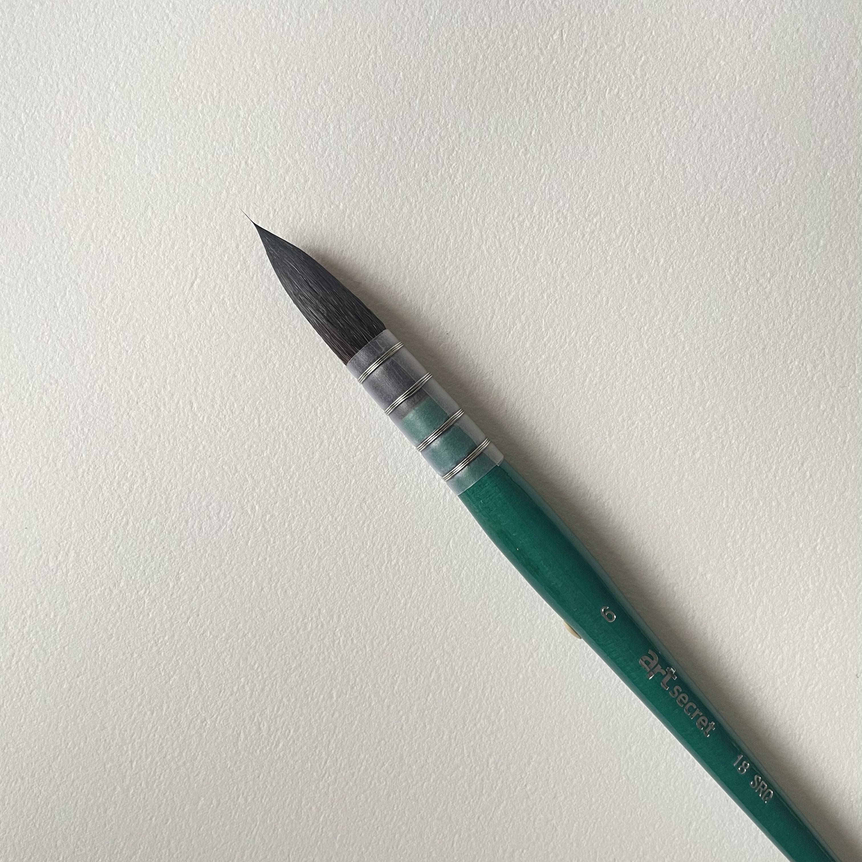 Кисть белка премиум 6 Art Secret, французское крепление, голубая коротка ручка, 18SRQ