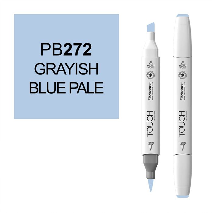 Маркер спиртовой BRUSH Touch Twin цв. 272 светлый серо-зелёный фломастер кисть pentel brush sign pen серо голубой