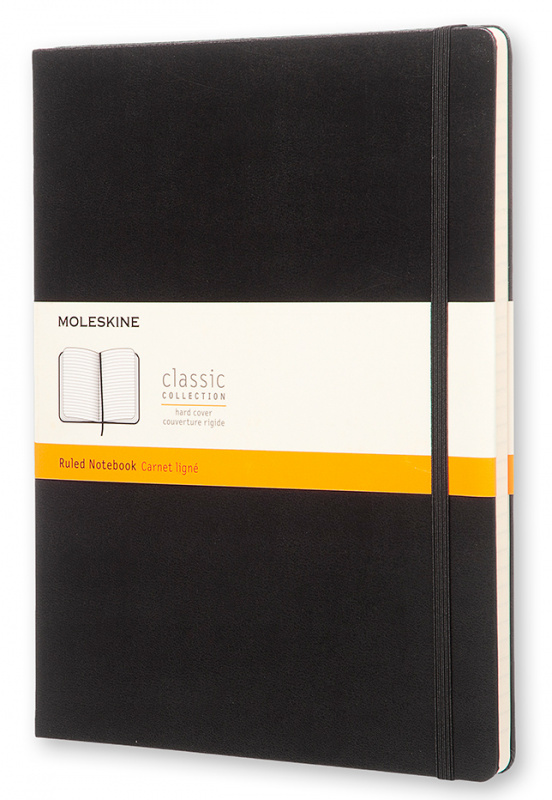 записная книжка нелинованная moleskine classic xlarge 19х25 см 192 стр твердая обложка зеленая Записная книжка в линейку Moleskine 
