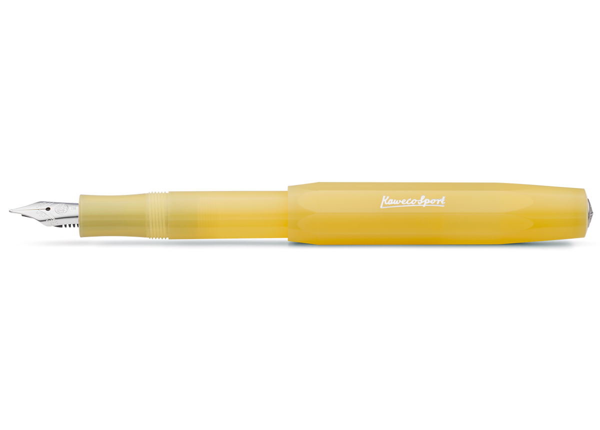 Ручка перьевая Kaweco CLASSIC FROSTED Sport F 0,7 мм, чернила синие, корпус банановый
