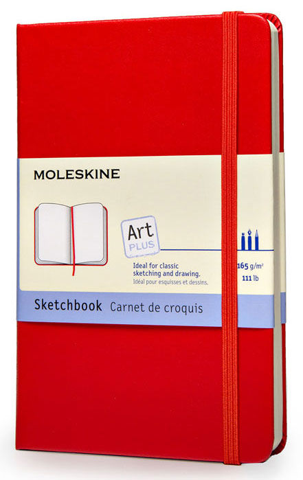 Записная книжка для рисования Moleskine "Classic Sketchbook" 130х210 мм 104 стр обложка красная