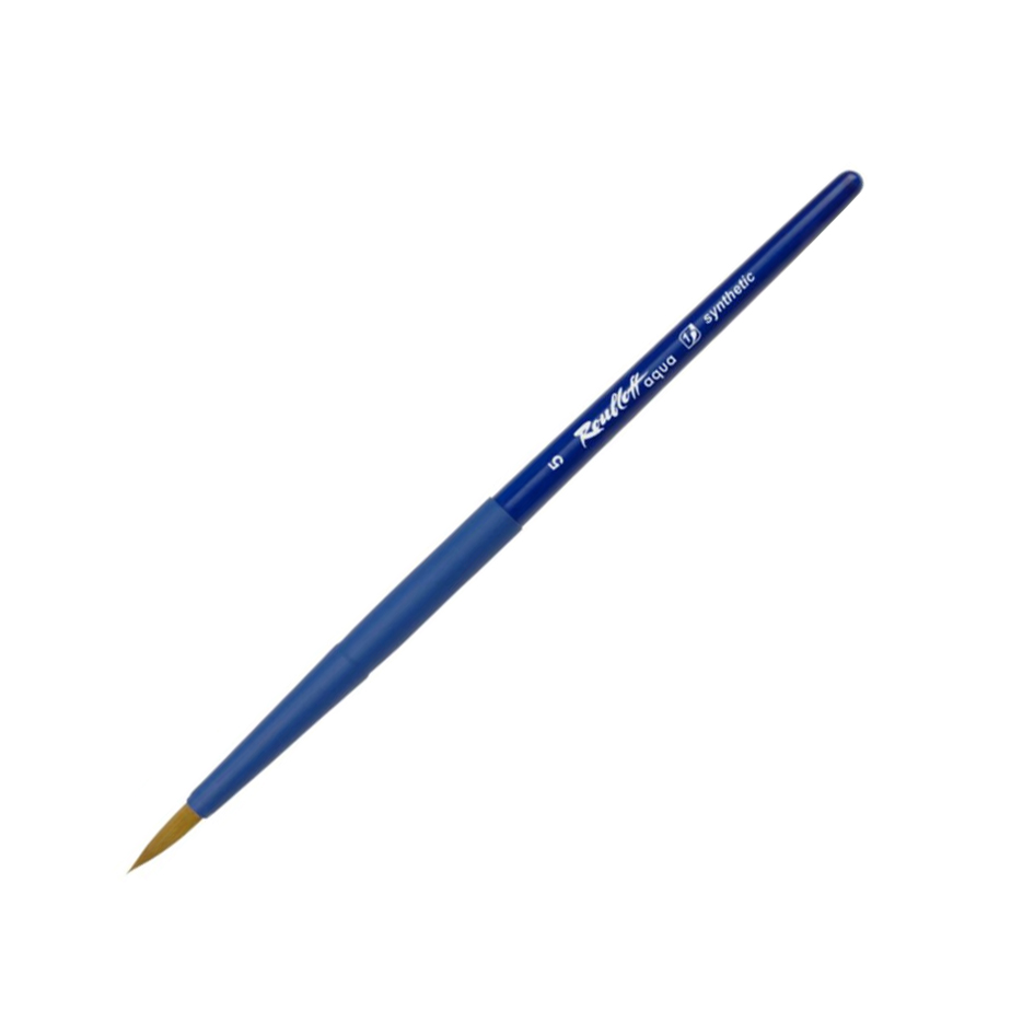 кисть синтетика круглая roubloff aqua blue ручка короткая синяя покрытие обоймы soft touch Кисть синтетика №5 круглая Roubloff 