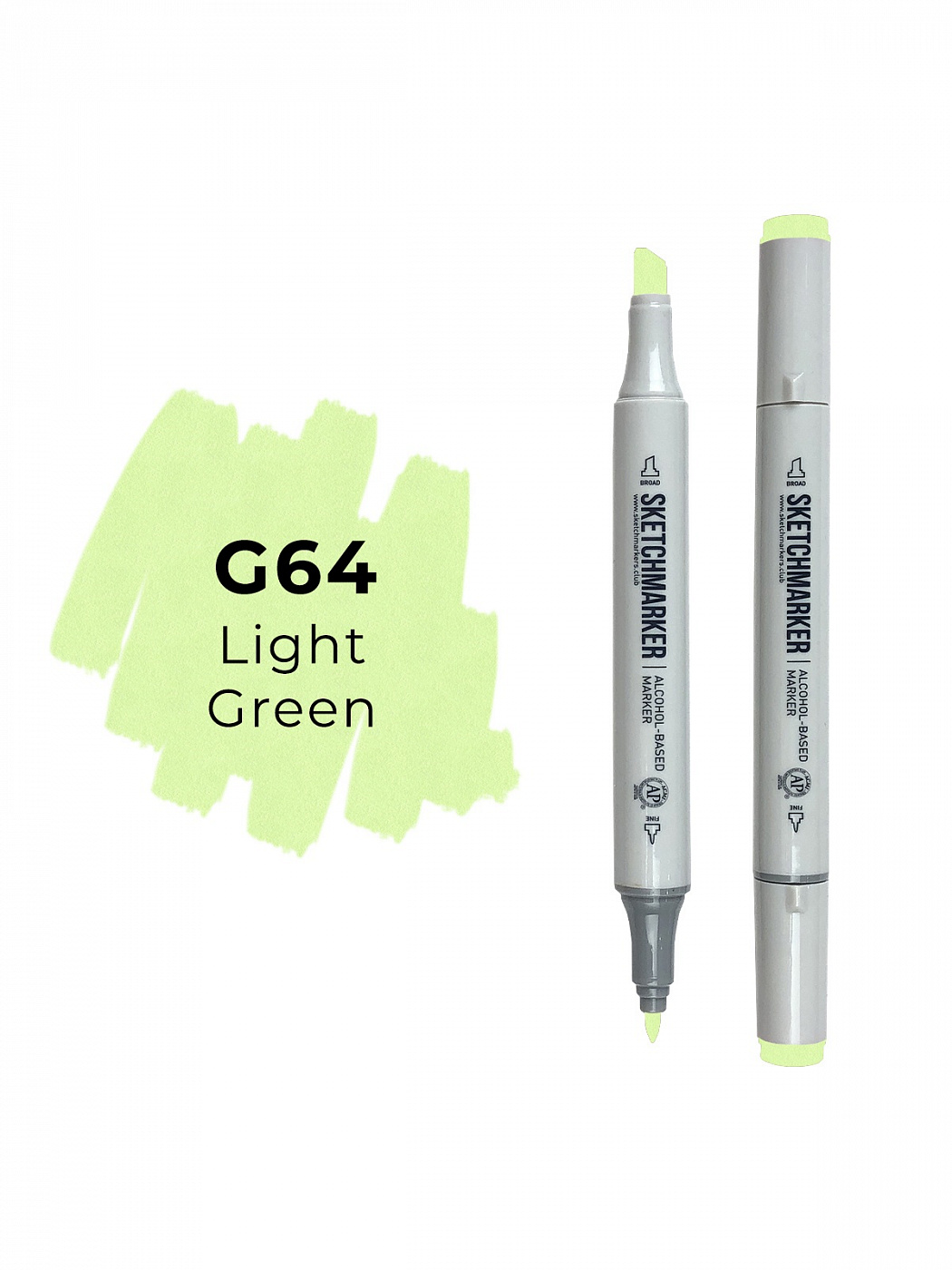 Маркер двухсторонний на спиртовой основе Sketchmarker Цвет Светло-зеленый маркер спиртовой promarker цв g136 болотный зеленый