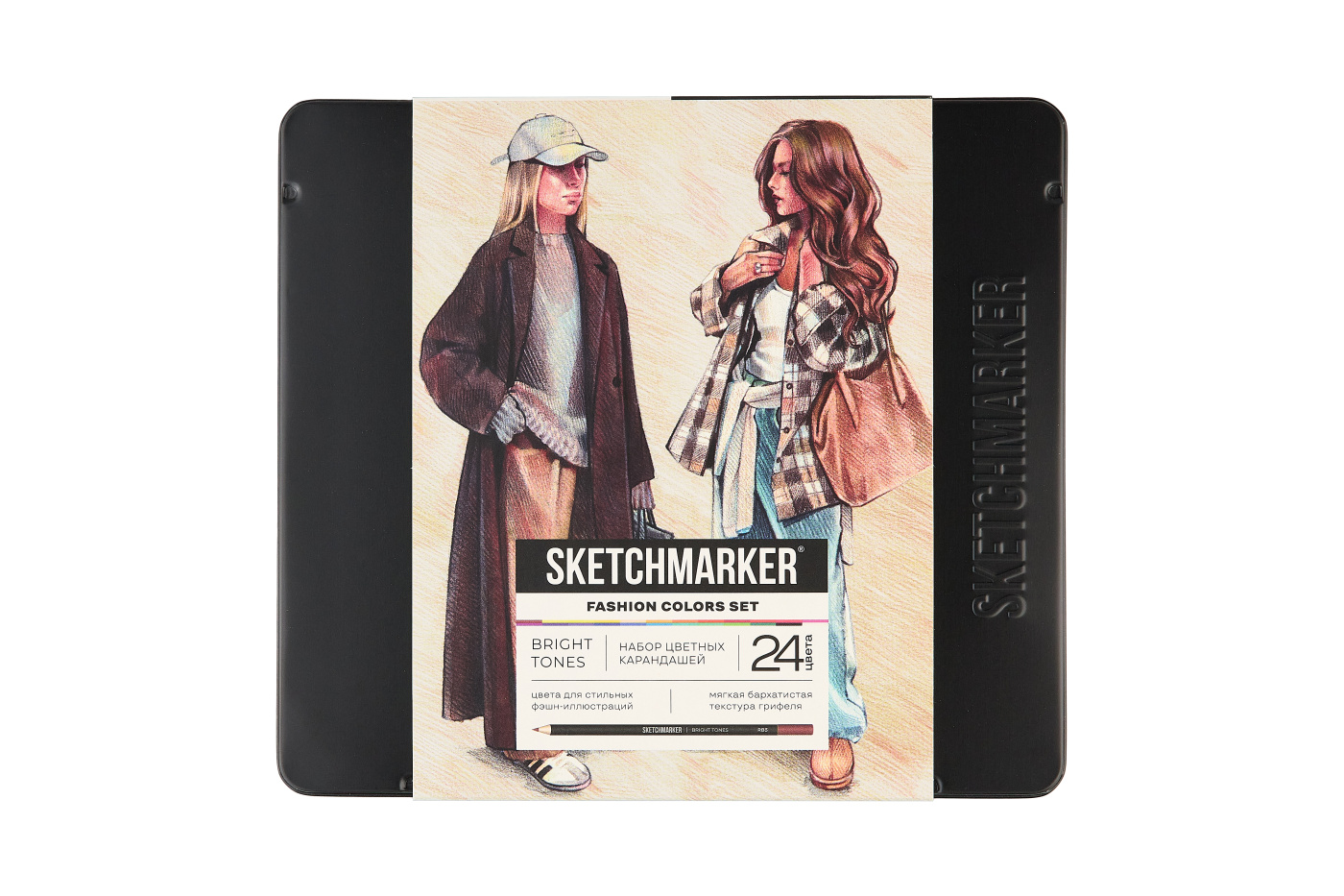 Набор карандашей акварельные Sketchmarker Мода 24 цвета жестяной пенал 1070₽