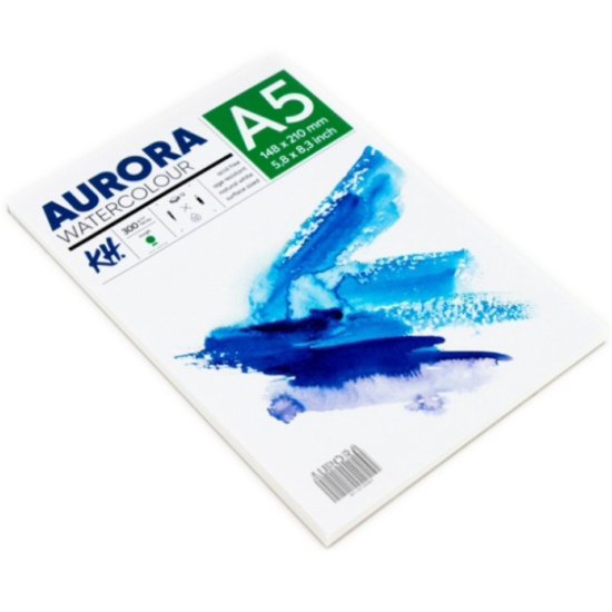 Альбом-склейка для акварели Aurora Rough А5 12 л 300 г 100% целлюлоза альбом для акварели на спирали aurora а5 12 л 300 г 100% хлопок