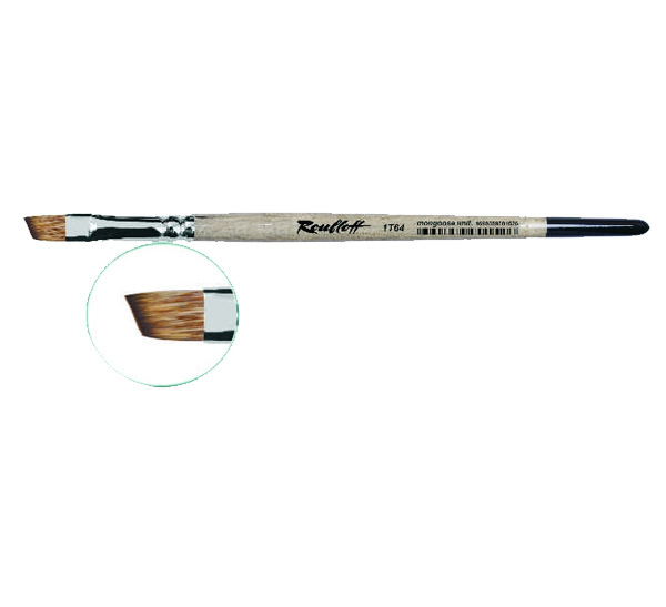 Кисть синтетика мангуст имитация №10 скошенная Roubloff "1Т64" короткая ручка