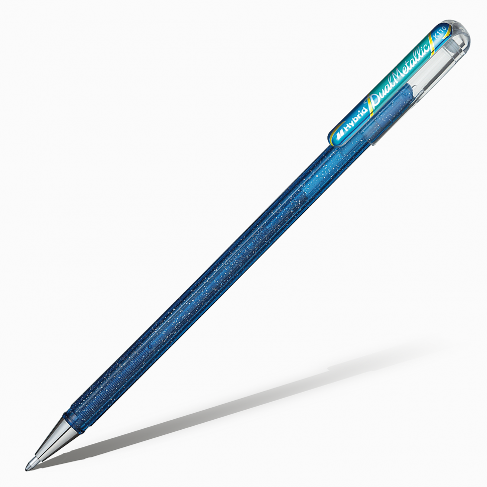 Купить Ручка гелевая Pentel Hybrid Dual Metallic 1, 0 мм, синий + зеленый металлик, Япония