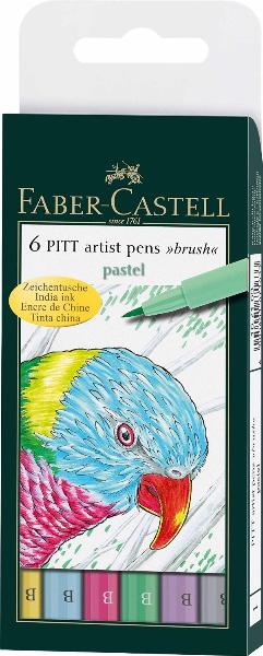 Набор маркеров профессиональных Faber-castell "Pitt artist pen" 6 цв (пастельные оттенки)
