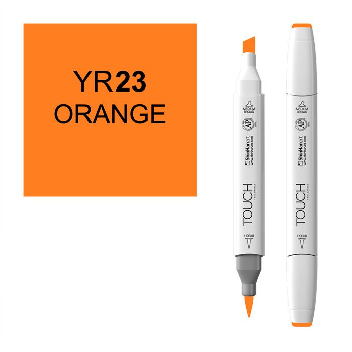 Маркер спиртовой BRUSH Touch Twin цв. YR23 оранжевый маркер двухсторонний на спиртовой основе sketchmarker brush блендер