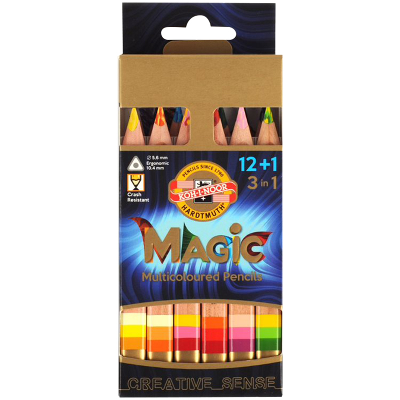 набор карандашей много ных koh i noor magic original 12 шт с ластиком и точилкой картон упак Набор карандашей многоцветных Koh-I-Noor 