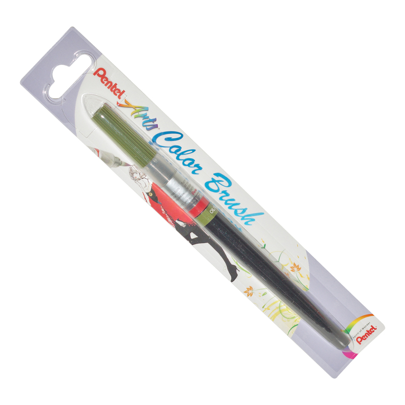 Кисть с краской Pentel "Colour Brush" Оливковый