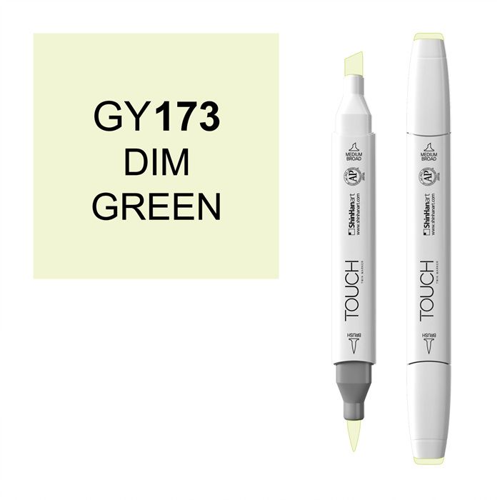 Маркер спиртовой BRUSH Touch Twin цв. GY173 тусклый зелёный маркер спиртовой сонет twin brush тусклый зеленый