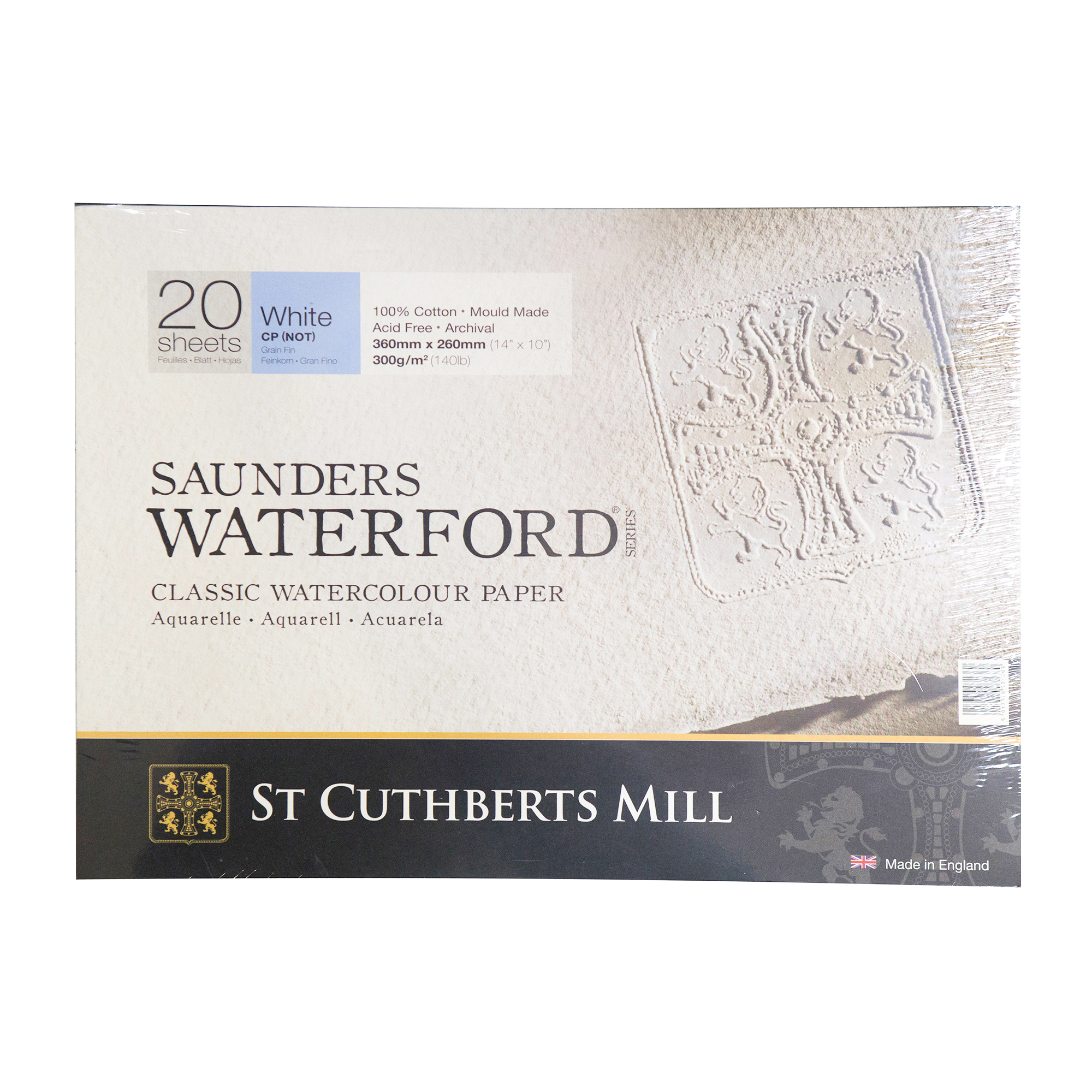 Альбом-склейка для акварели Saunders Waterford C.P. среднее зерно 36х26 см 20 л 300 г белый SCM-907136 - фото 2