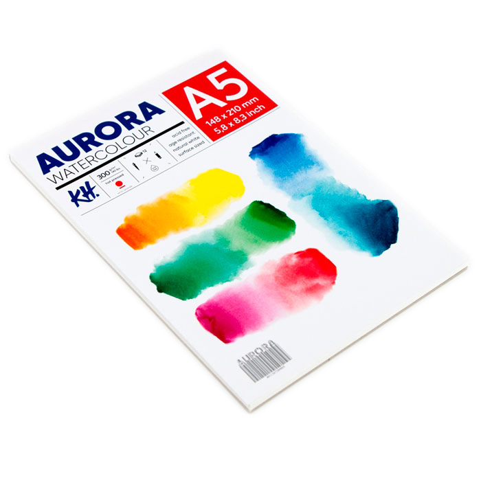 Альбом-склейка для акварели Aurora Hot  А5 12 л 300 г 100% целлюлоза
