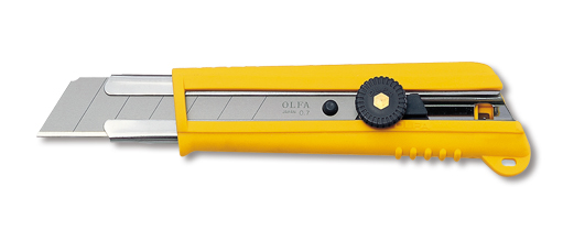 Нож OLFA с выдвижным лезвием, с противоскользящим покрытием, фиксатор, 25 мм