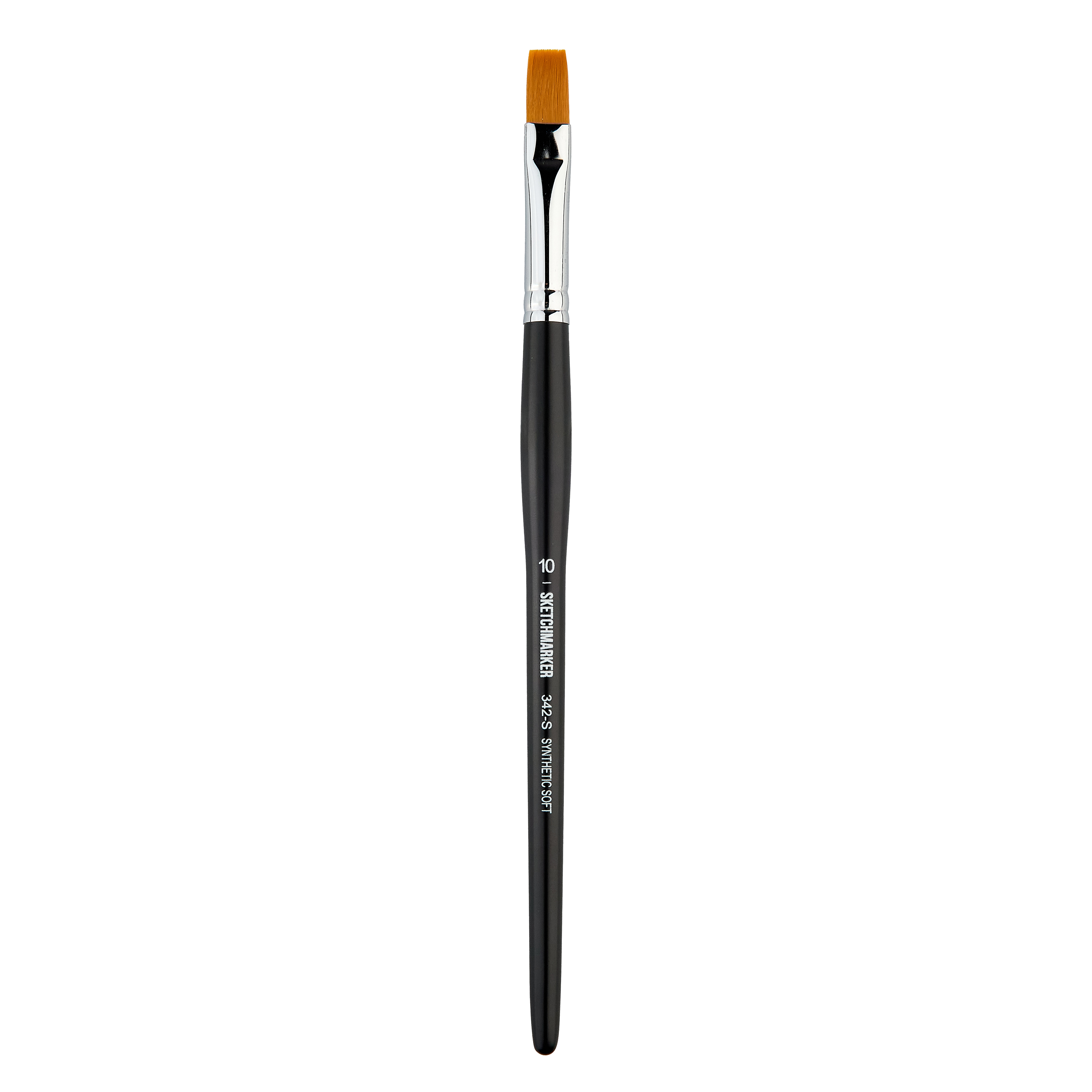 Кисть синтетика мягкая №10 плоская Sketchmarker "342" ручка короткая
