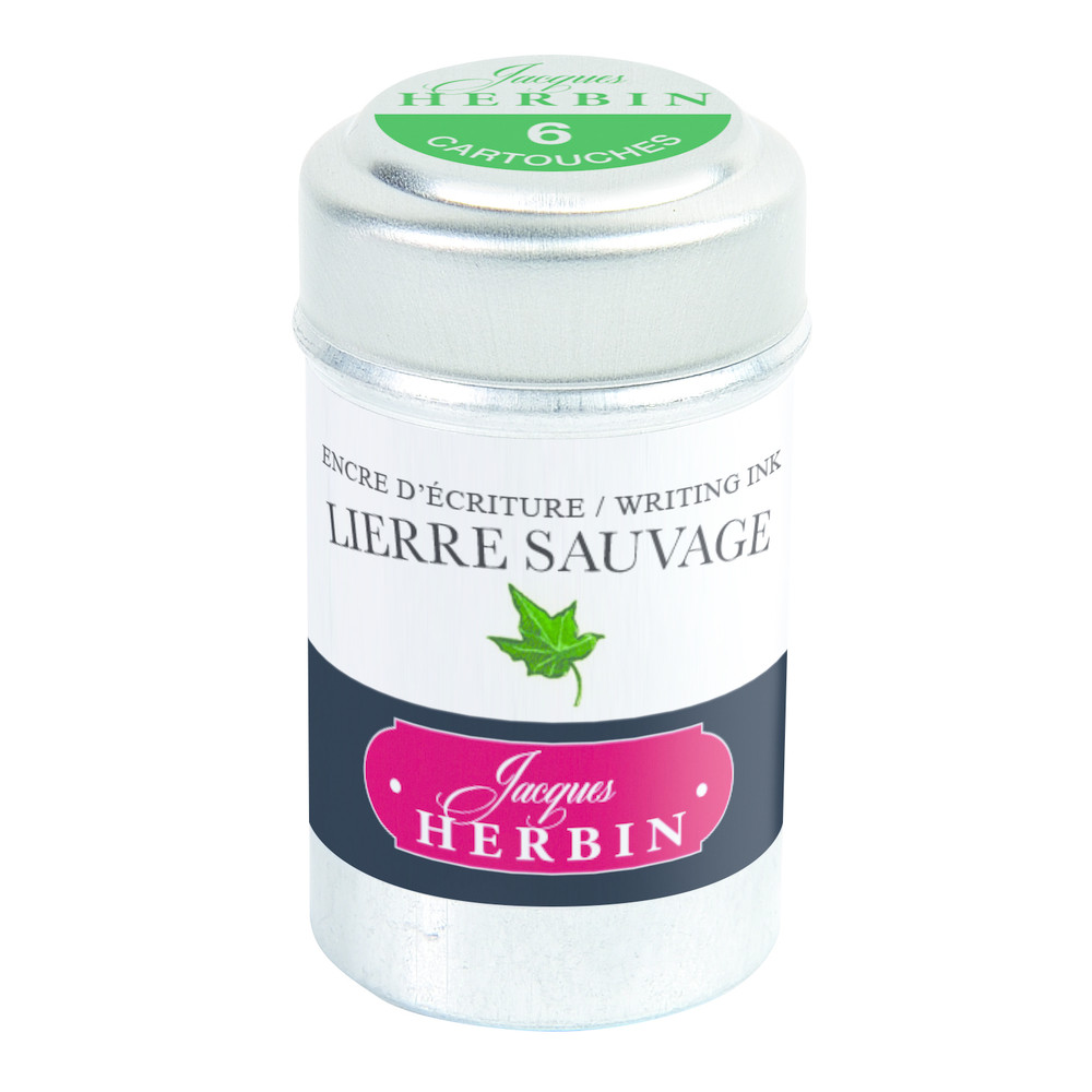 Набор картриджей для перьевой ручки Herbin, Lierre sauvage Зеленый, 6 шт balade sauvage