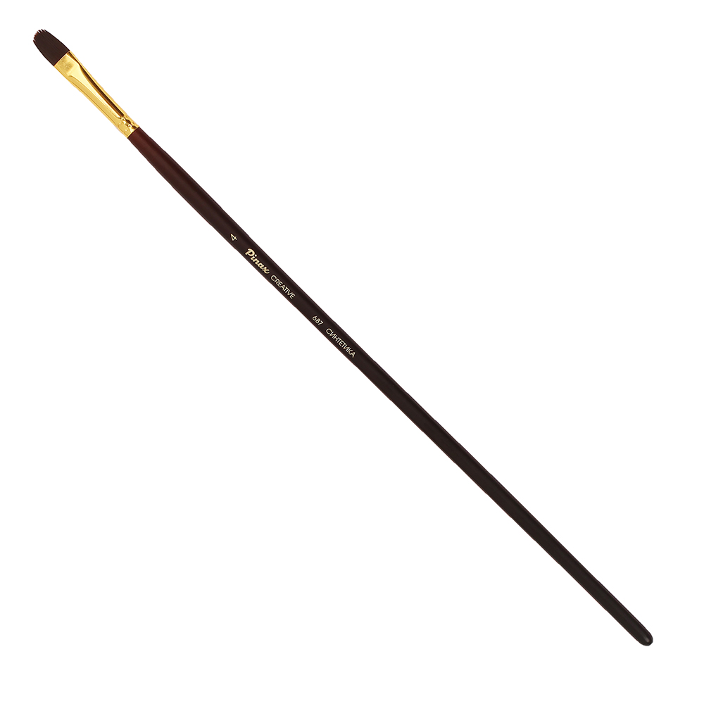 Купить Кисть синтетика №4 овальная Pinax Creative 687 жесткая, длинная ручка, Китай