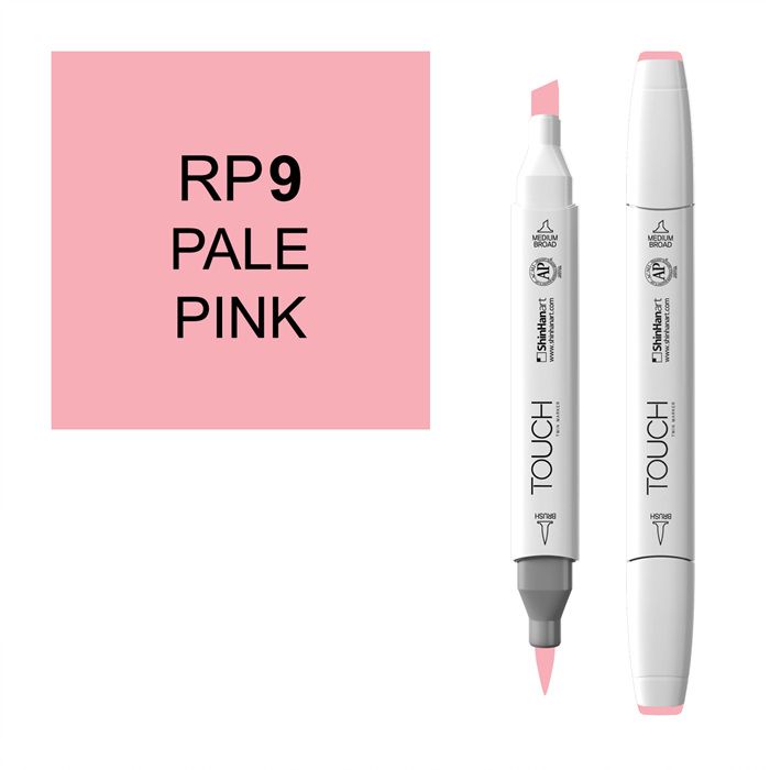 Маркер спиртовой BRUSH Touch Twin цв. RP9 бледный розовый маркер двухсторонний на спиртовой основе sketchmarker brush глубокий розовый