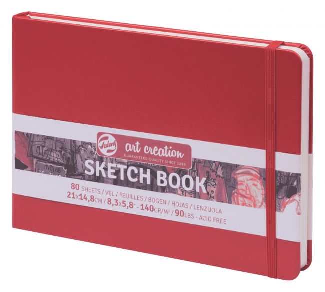 Блокнот для зарисовок Art Creation Пейзаж 21х14,8 см 80 л 140 г, твердая обложка, красный обложка для автодокументов с вкладышем красный
