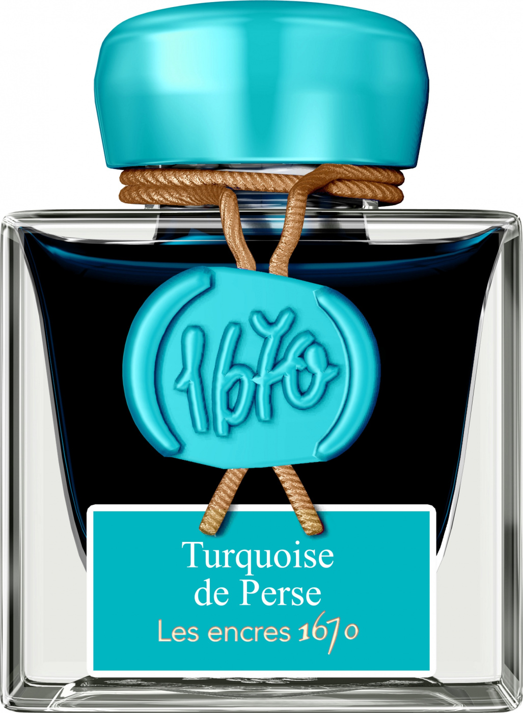 Чернила в банке Herbin Prestige 1670, 50 мл, Turquoise de Perse Бирюзовый с золотыми блестками