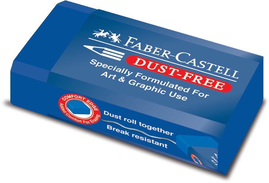 Ластик Faber-castell Dust Free для графитных карандашей синий ластик клячка faber castell формопласт 40 35 10 мм бирюзов розов синий пластик контейнер