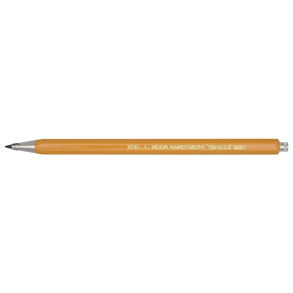 Карандаш цанговый Koh-I-Noor "Versatil" 2 мм, желтый корпус, металл. клип
