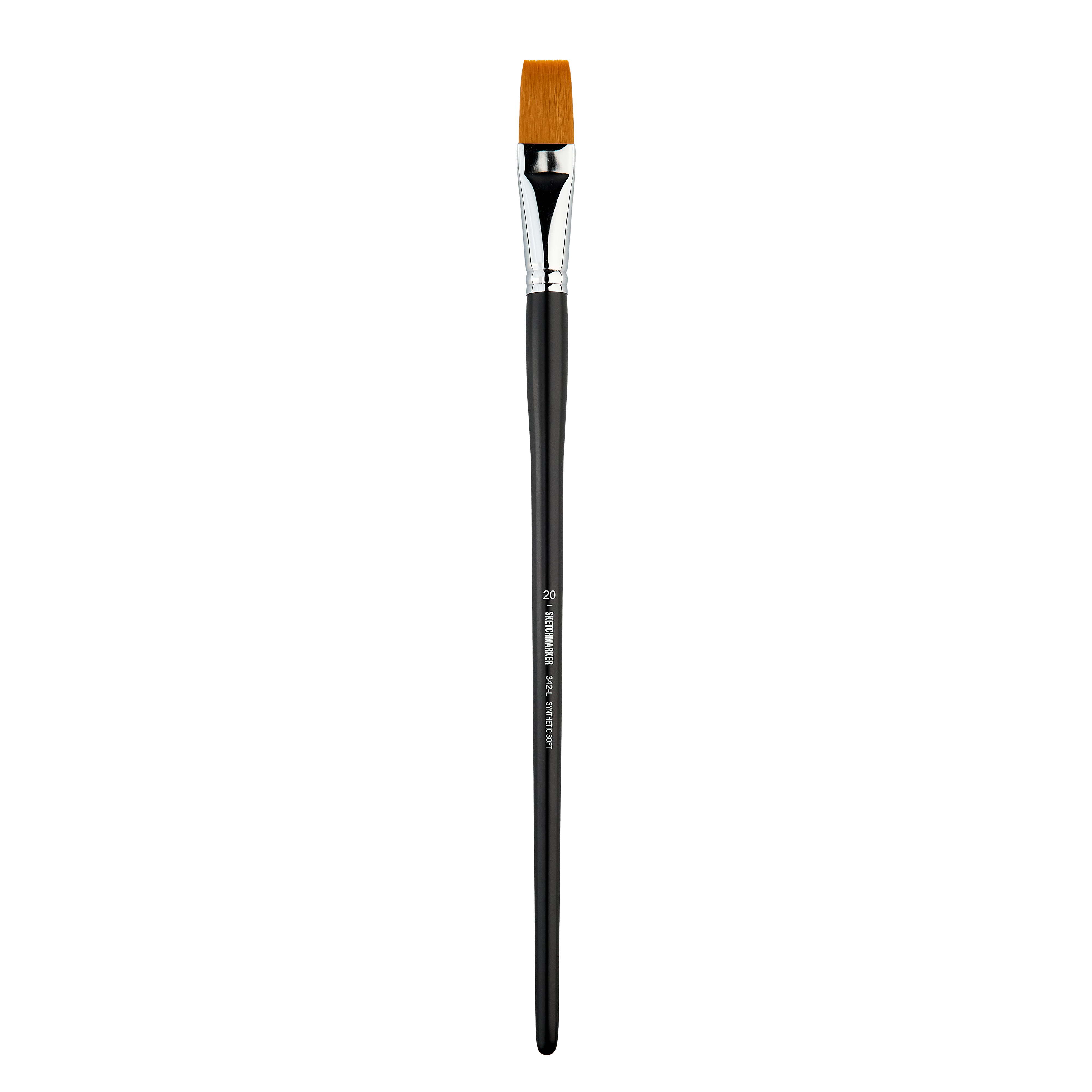 Кисть синтетика мягкая №20 плоская Sketchmarker "342" ручка длинная