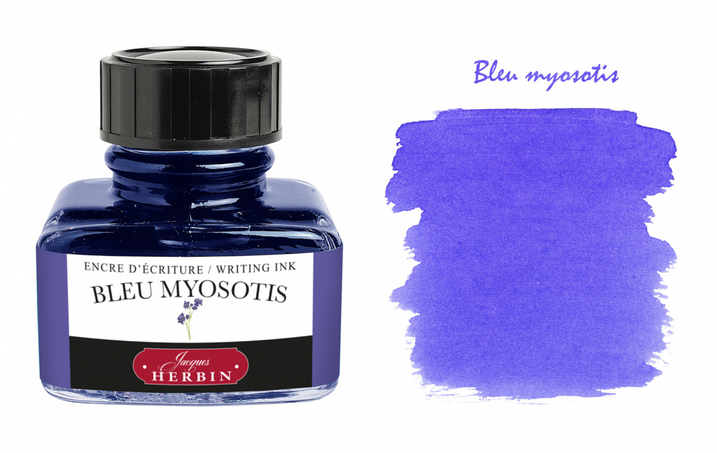Чернила в банке Herbin, 30 мл, Bleu myosotis, Фиолетово-синий картриджи для перьевой ручки centropen синий 10 штук
