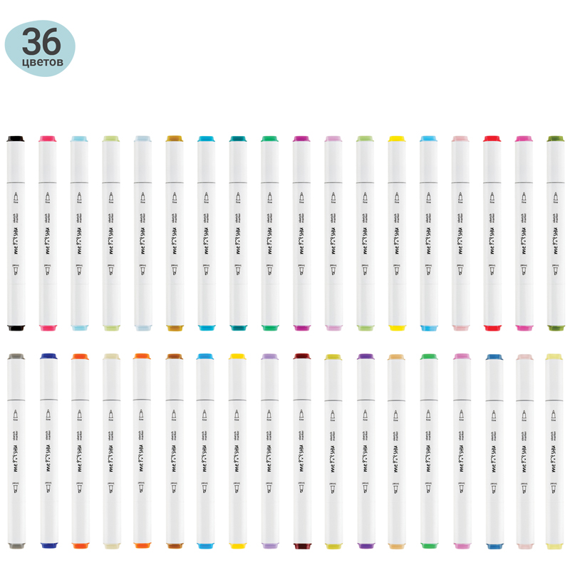 Набор маркеров для скетчинга MESHU 36 цв, основные цвета MESHU-MS_38265 - фото 2