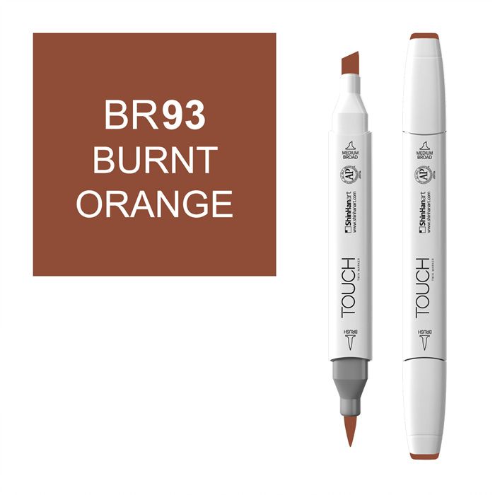 Маркер спиртовой BRUSH Touch Twin цв. BR93 жженый оранжевый маркер кисть акварельный koi блендер
