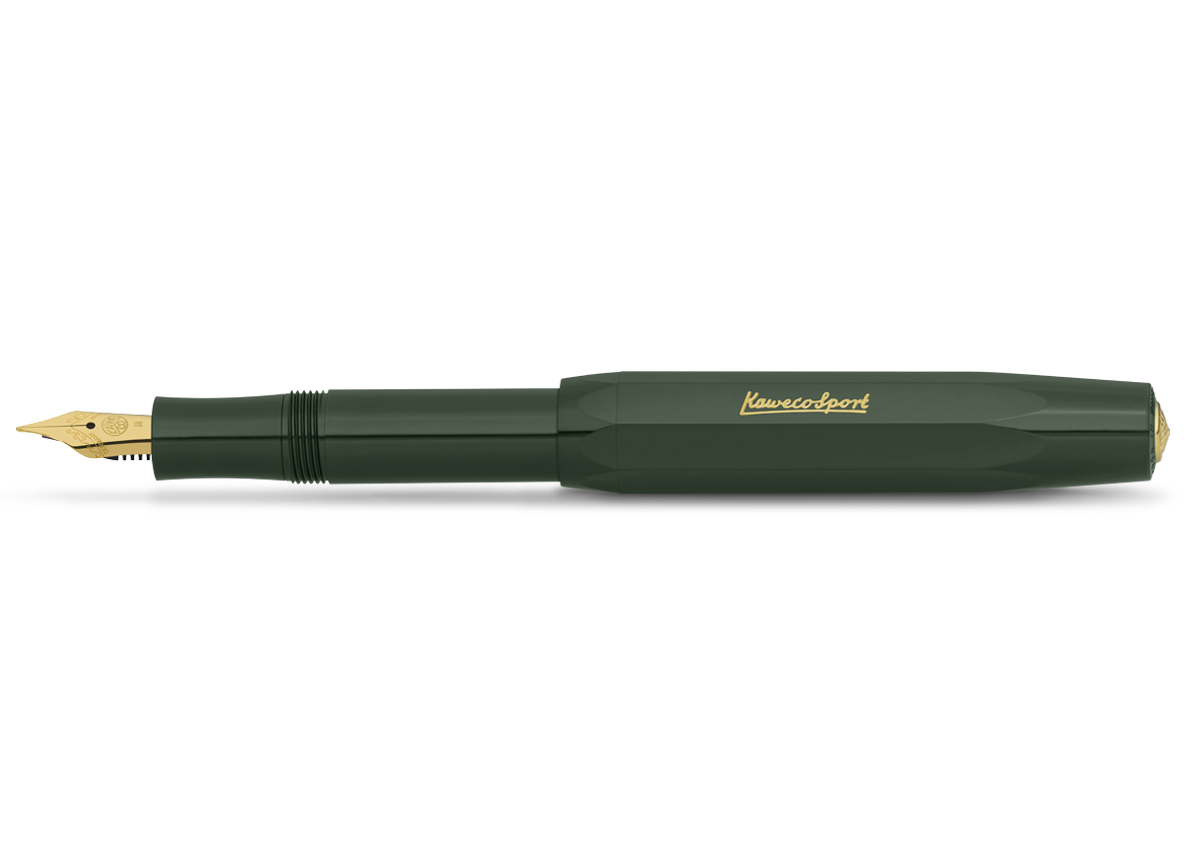 Ручка перьевая Kaweco CLASSIC Sport, чернила синие, корпус зеленый ручка перьевая kaweco perkeo breezy teal m 0 9 мм корпус бирюзовый