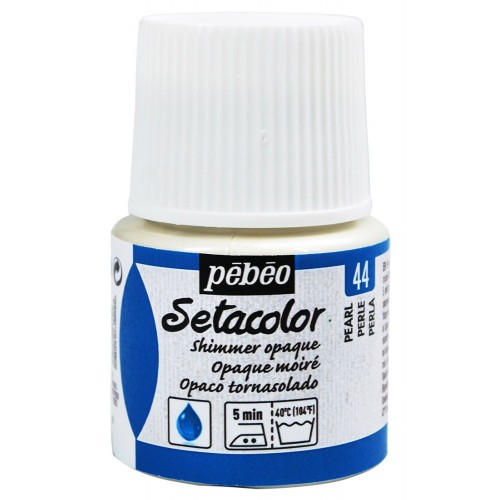 Краска нерастекающаяся мерцающая по тканям Pebeo Setacolor Opaque Moire 45 мл жемчуг 559₽