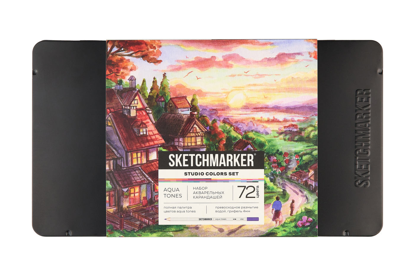 Набор карандашей акварельные Sketchmarker Студия 72 цвета жестяной пенал 3140₽