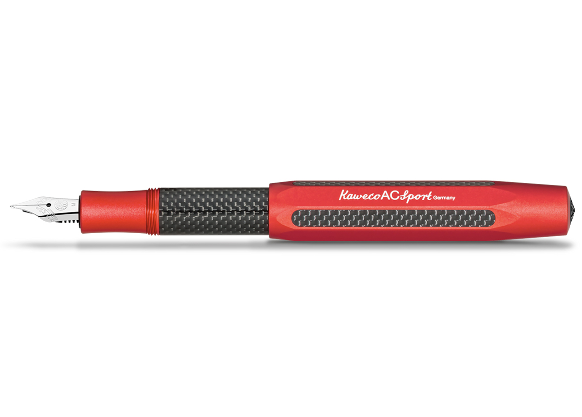 Ручка перьевая Kaweco AC Sport M 0,9 мм, чернила синие, корпус красный