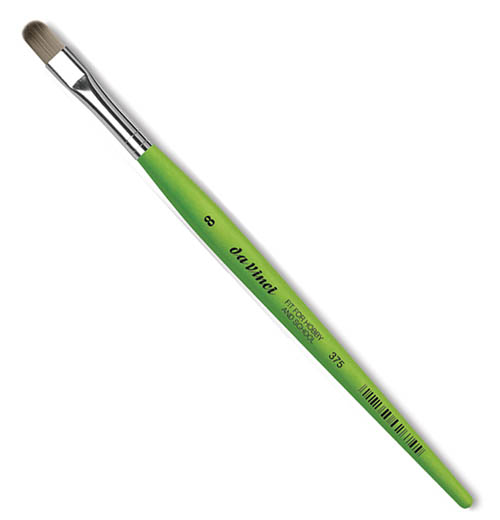 Кисть синтетика №8 овальная Da Vinci 375 короткая ручка нетрадиционные формы занятий с дошкольниками