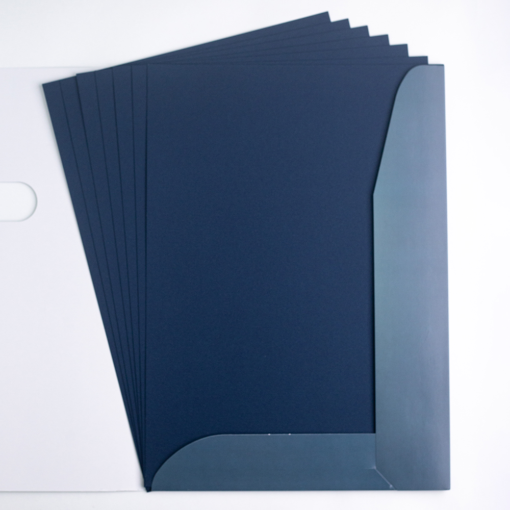 Папка с бумагой для пастели Малевичъ А3, синяя папка с 10 вкладышами а4 160 мкм calligrata с перфорацией синяя