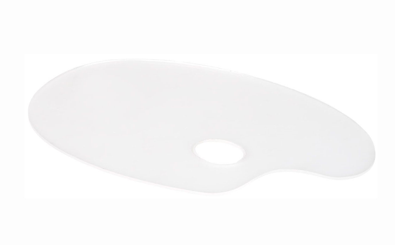 Палитра акриловая овальная 24х35 см, оргстекло 2 мм, цвет белый палитра пластиковая овальная малевичъ без ячеек