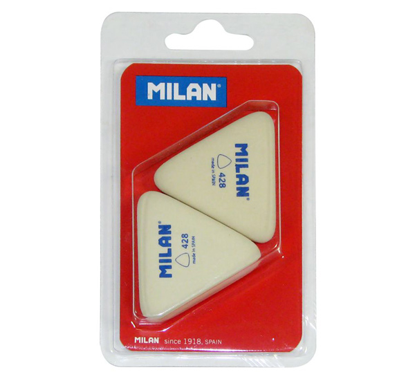 Набор ластиков MILAN в блистере треугольные