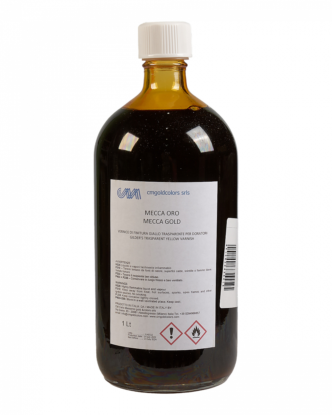 Лак для золочения Masserini защитный золотистый 1000 мл, стеклянная бутылка M-MECGOLD005 - фото 1