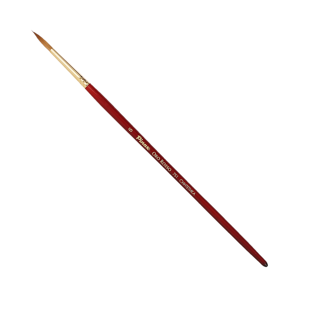 Купить Кисть синтетика №6 круглая Pinax Oro Rosso 751 короткая ручка, Китай