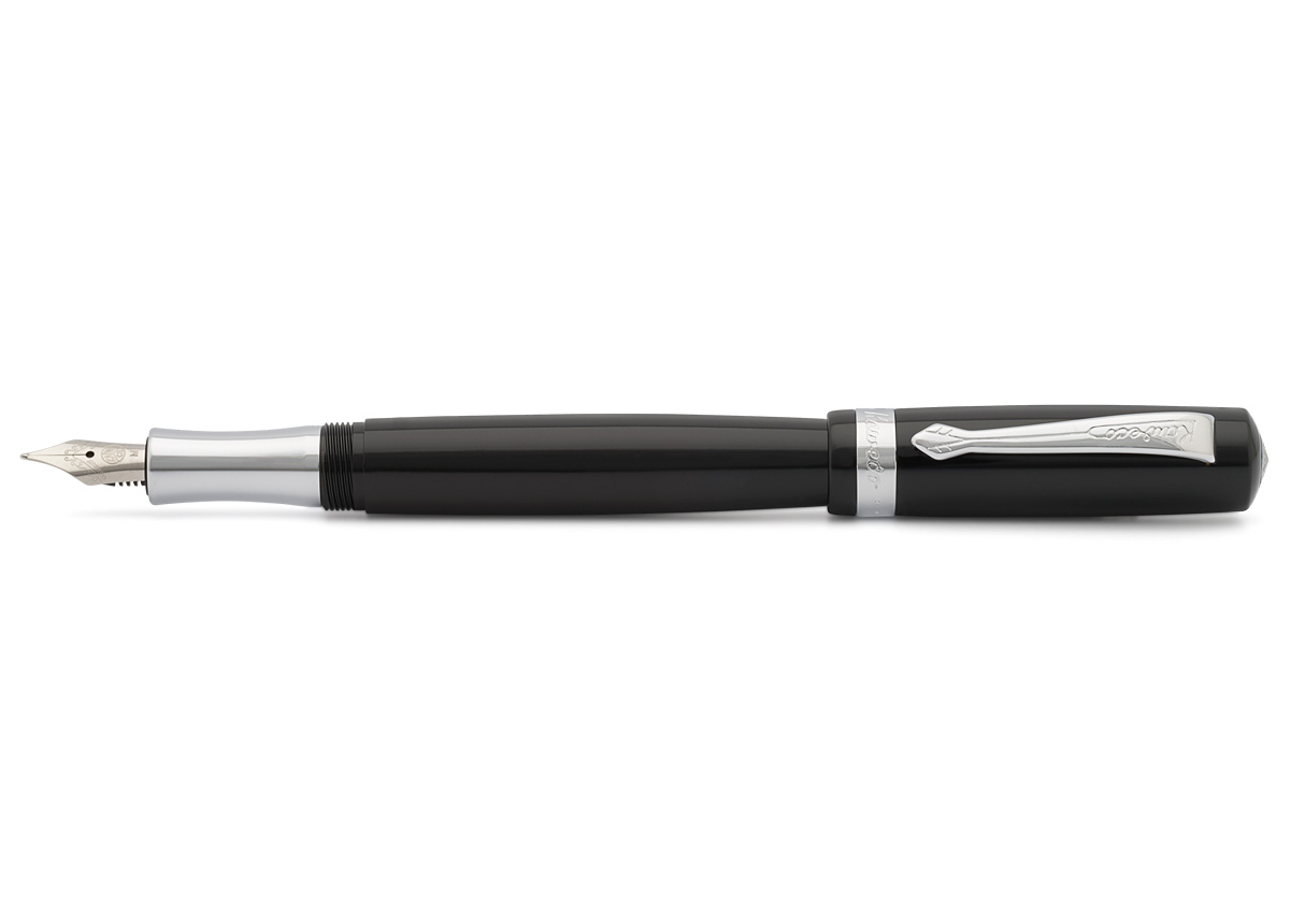 Ручка перьевая Kaweco STUDENT F 0,7 мм, чернила синие, корпус черный с хромированными вставками KW10000169 - фото 1